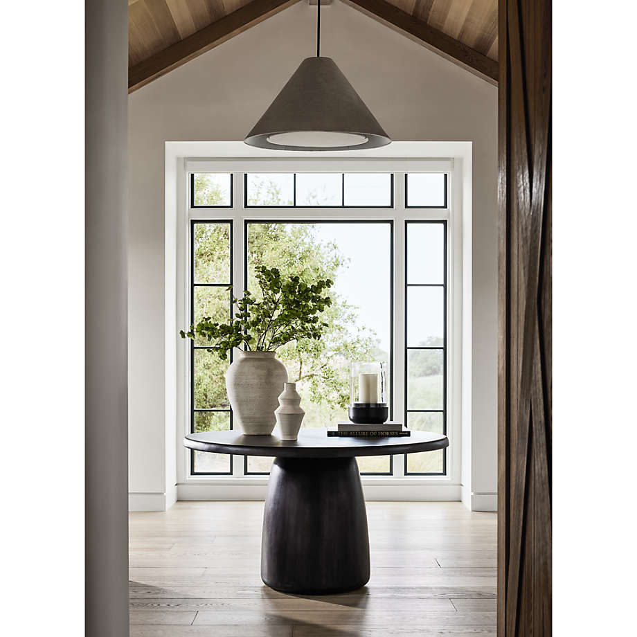 Crate&Barrel Zahn 54" Charcoal Grey Round Dining Table Square One