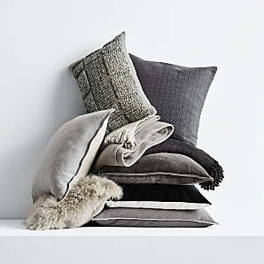 Gray and deals ivory throw pillows