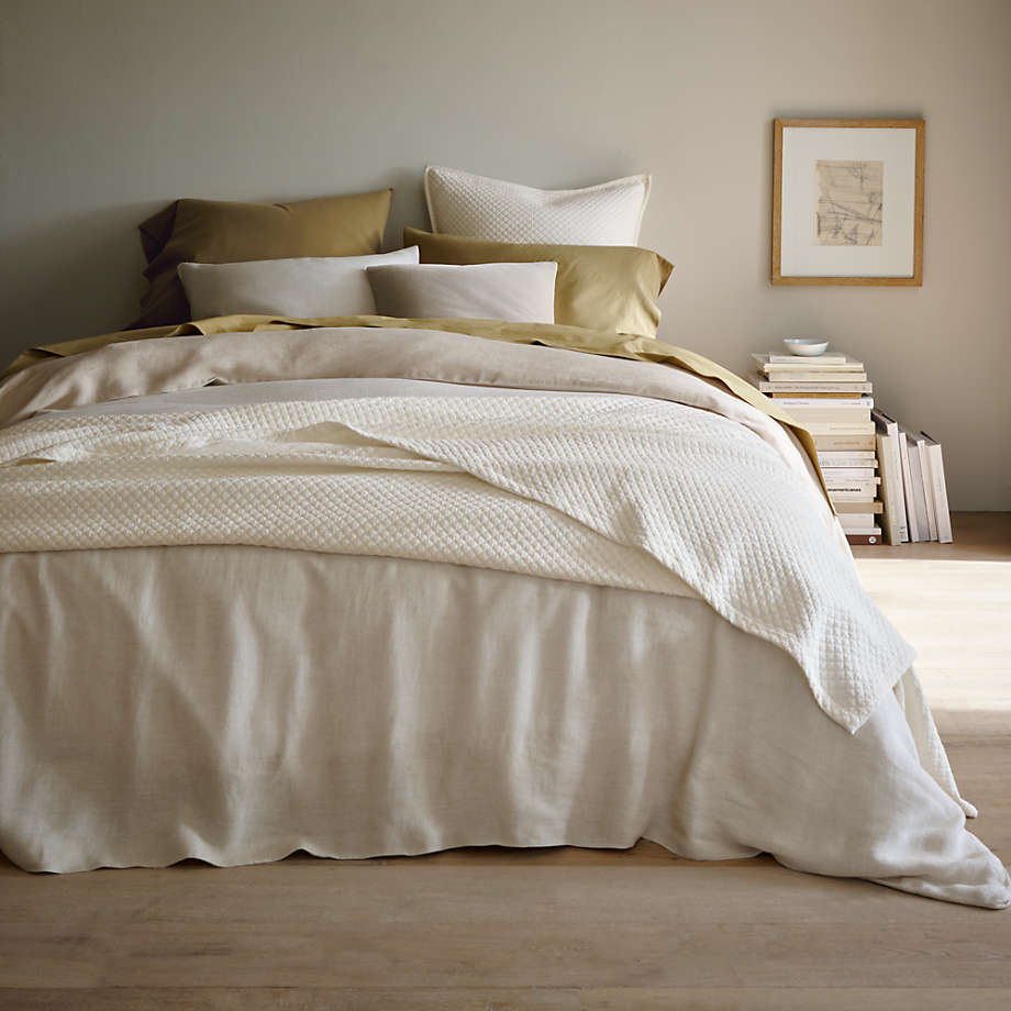Organic Cotton Pampas Ivory Full/Queen Bed Coverlet