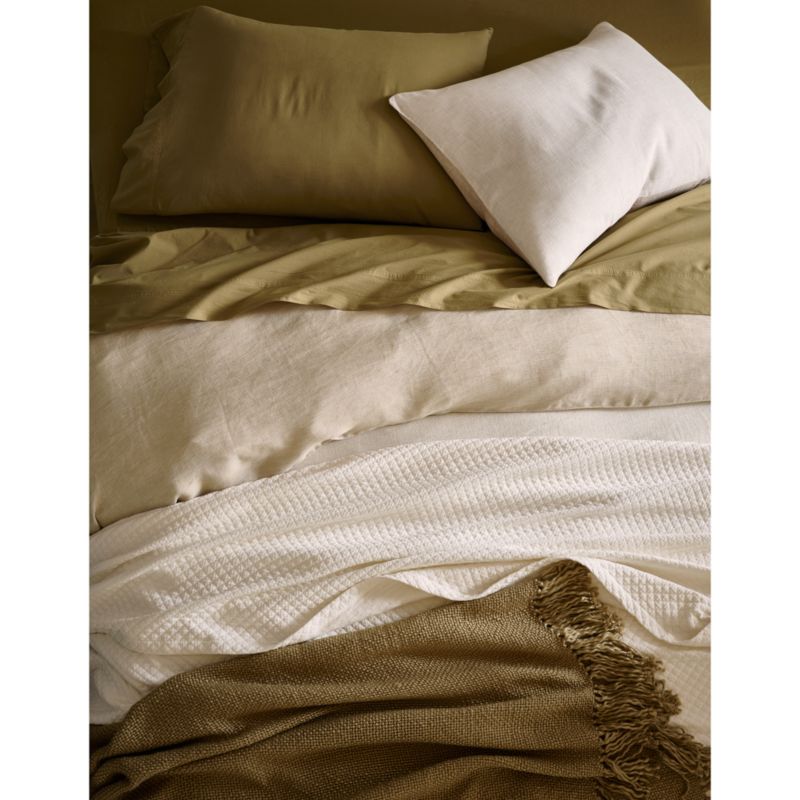 Organic Cotton Pampas Ivory King Bed Coverlet - image 2 of 8