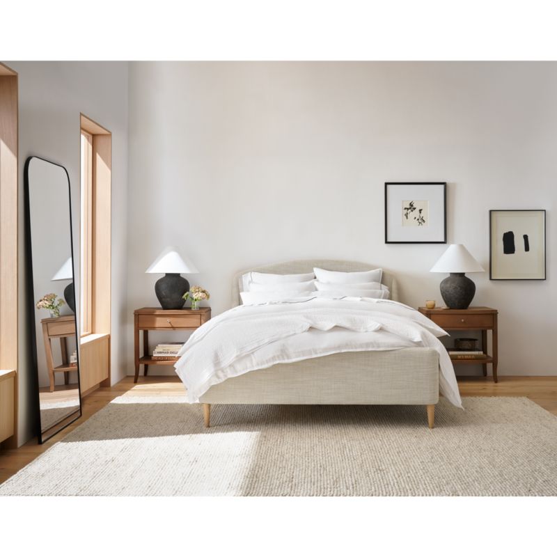 Orly Wool Blend Textured Ivory Area Rug 6'x9'