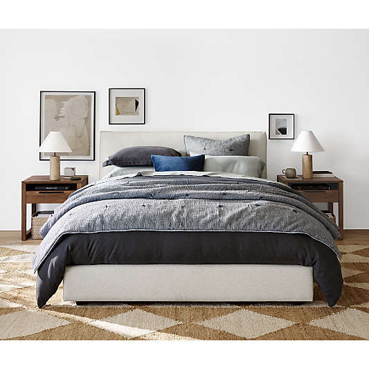 Aire Natural Hemp Midnight Navy Blue King Duvet Cover