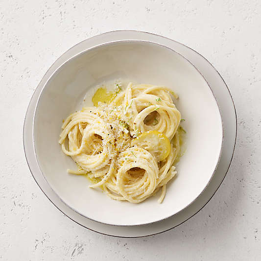 Marin White Stoneware Low Bowl