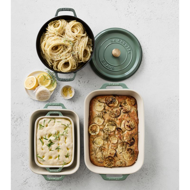 Staub ® 3-Piece Eucalyptus Green Ceramic Baking Dish Set - image 5 of 8