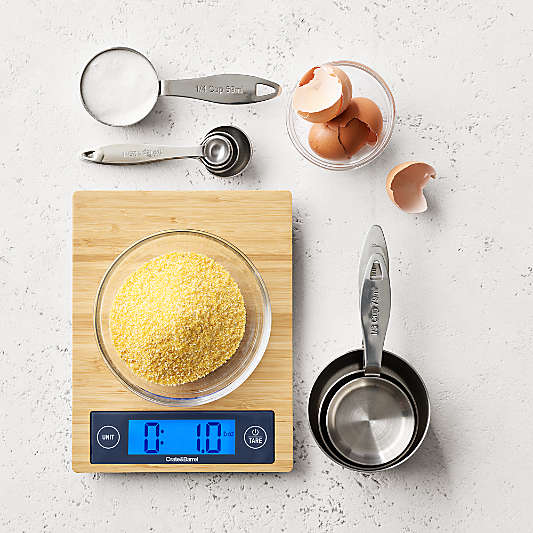 Crate & Barrel Bamboo Digital Kitchen Scale