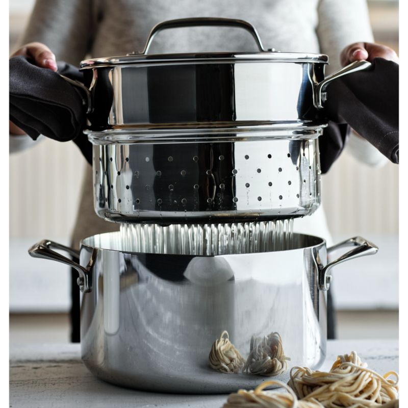 Crate & Barrel EvenCook Core ® 6 Qt. Stainless Steel Multipot with Glass Straining Lid - image 5 of 11