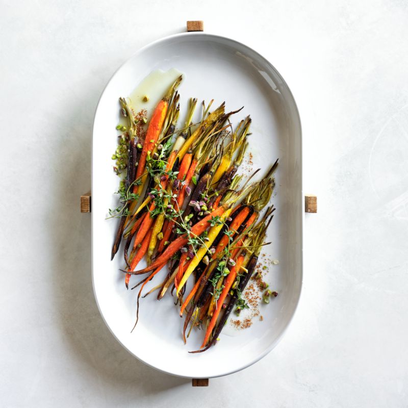 Oven-to-Table Oval Serving Platter with Wood Stand - image 3 of 16