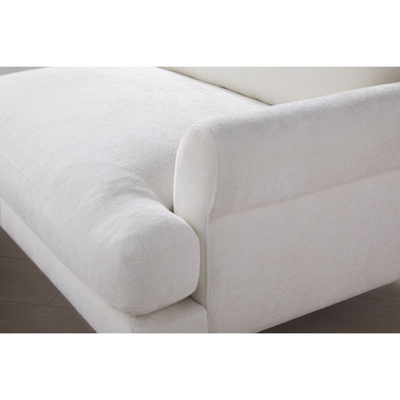 Timson White English Roll Arm Sofa with Wood Legs 96