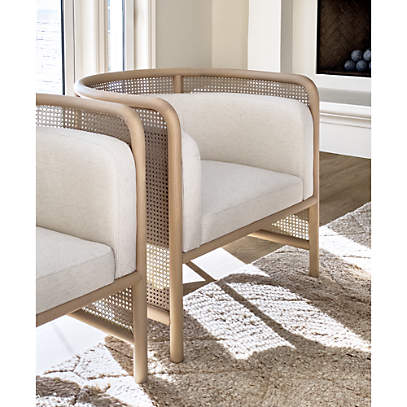 Fields Cane Back White Wash and Natural Accent Chair by Leanne