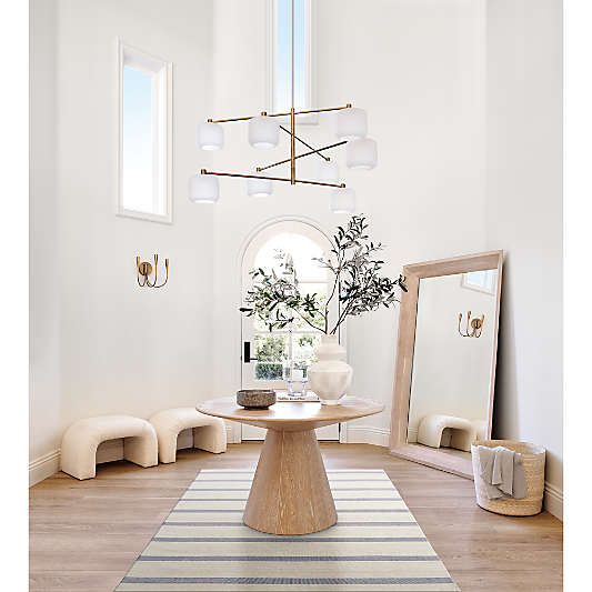 Colombe Burnished Brass and Glass Chandelier Light