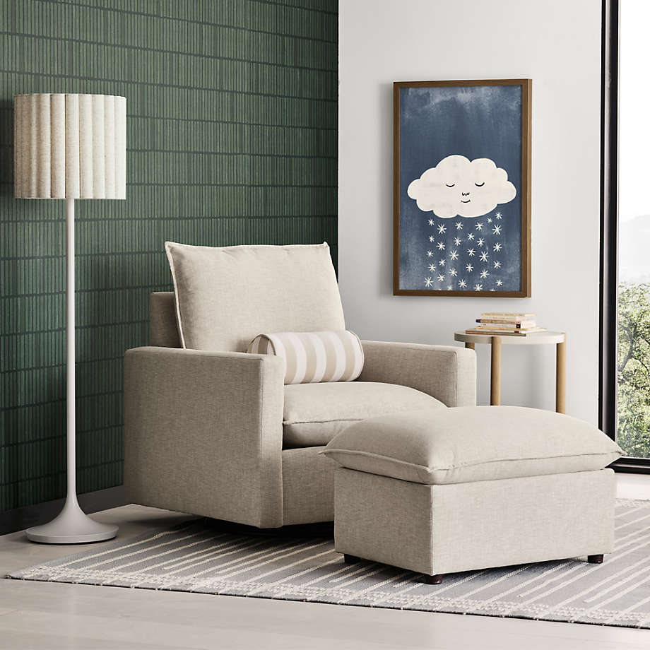 Harbour Natural Flange Nursery Swivel Glider Chair Crate Kids