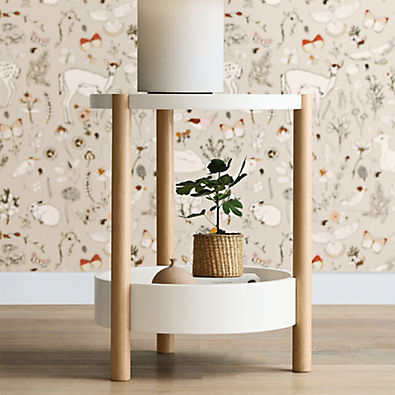 View Redondo Two-Tone Wood Round Nursery Side Table details