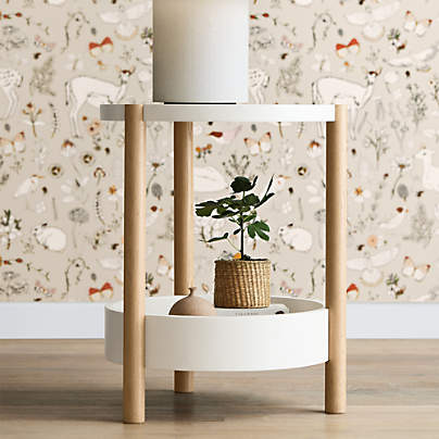 Redondo Two-Tone Wood Round Nursery Side Table