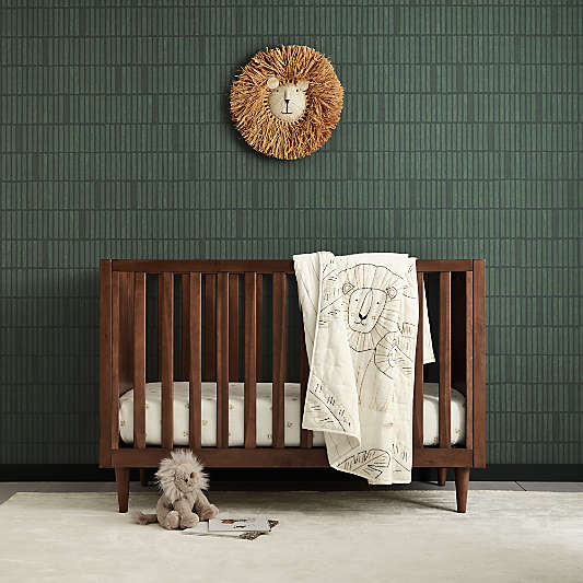Tatum Walnut Mid-Century Wood Convertible Baby Crib