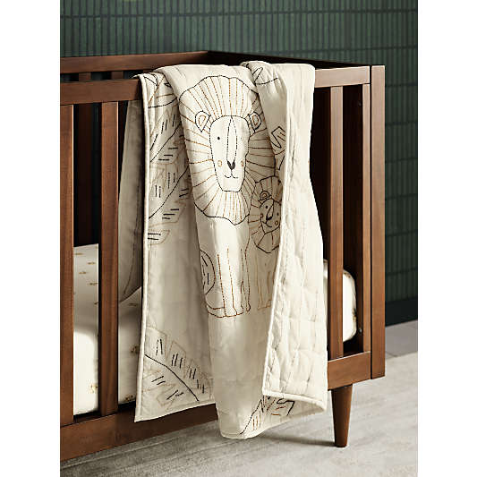 Jungle Lion Organic Cotton Baby Crib Quilt