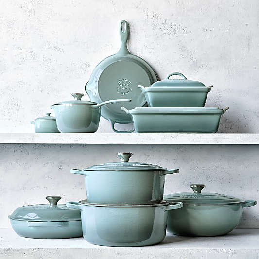 Le Creuset ® Heritage 3-Qt. Sea Salt Covered Square Casserole Dish with Lid, 9x9"