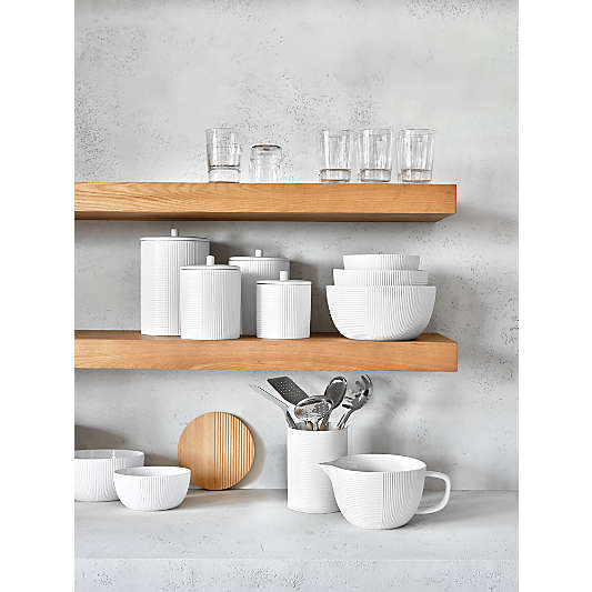 Crate & Barrel Hanno Fluted Wooden Trivet