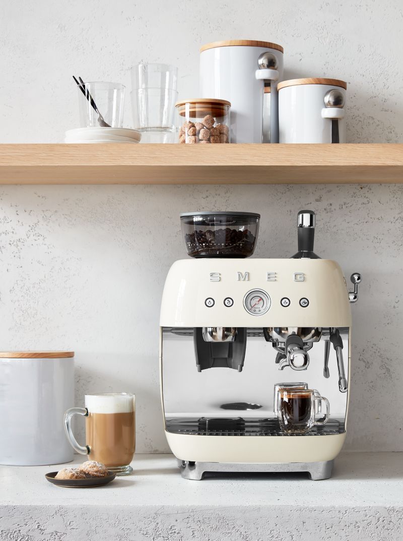 SMEG Cream Semi-Automatic Coffee and Espresso Machine with Milk Frother - image 1 of 9