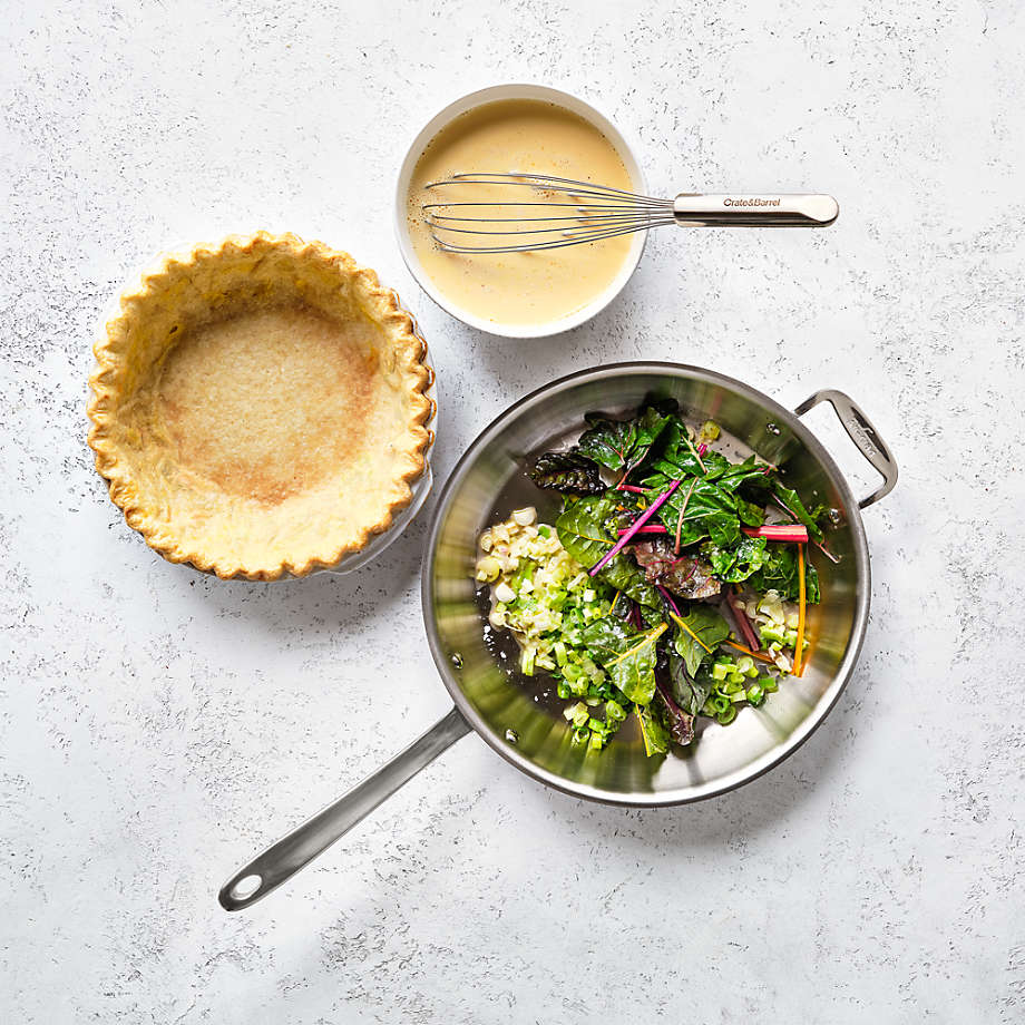 All-Clad d3 Stainless 12 Fry Pan with Lid + Reviews | Crate & Barrel