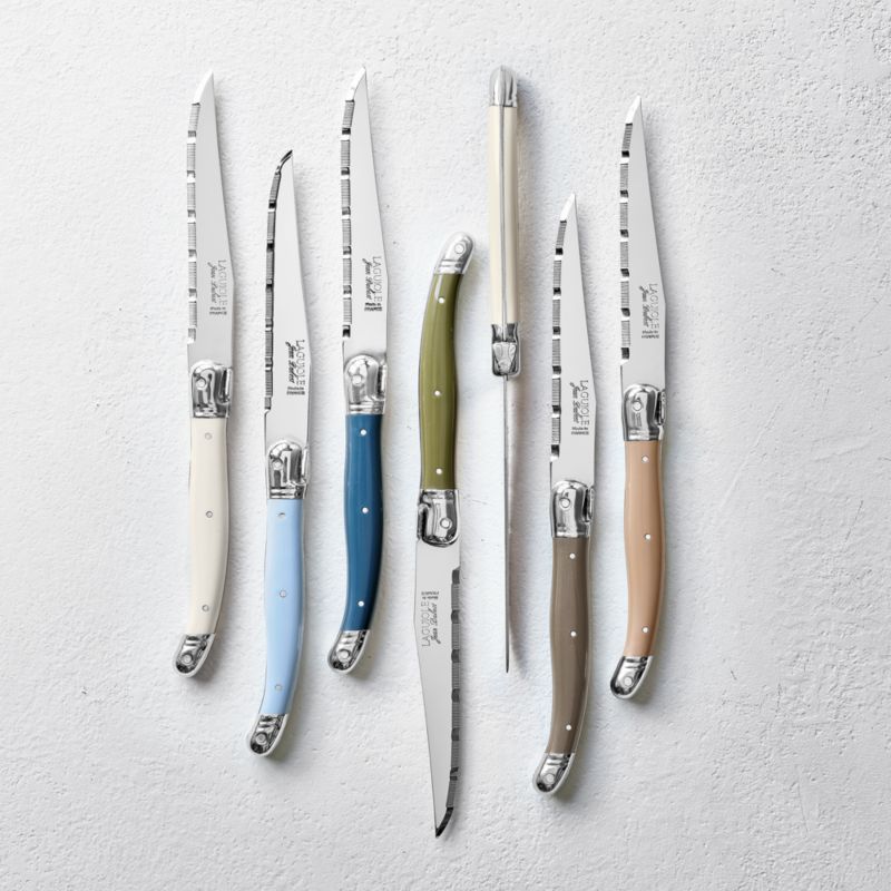 Jean Dubost Laguiole ® Green Steak Knives, Set of 6