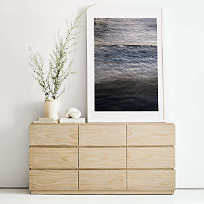 4x6 Wood And Marble Photo Frame - Light wood Horizontal Split