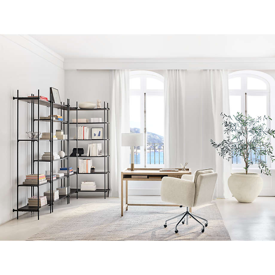 Narrow black on sale metal bookcase