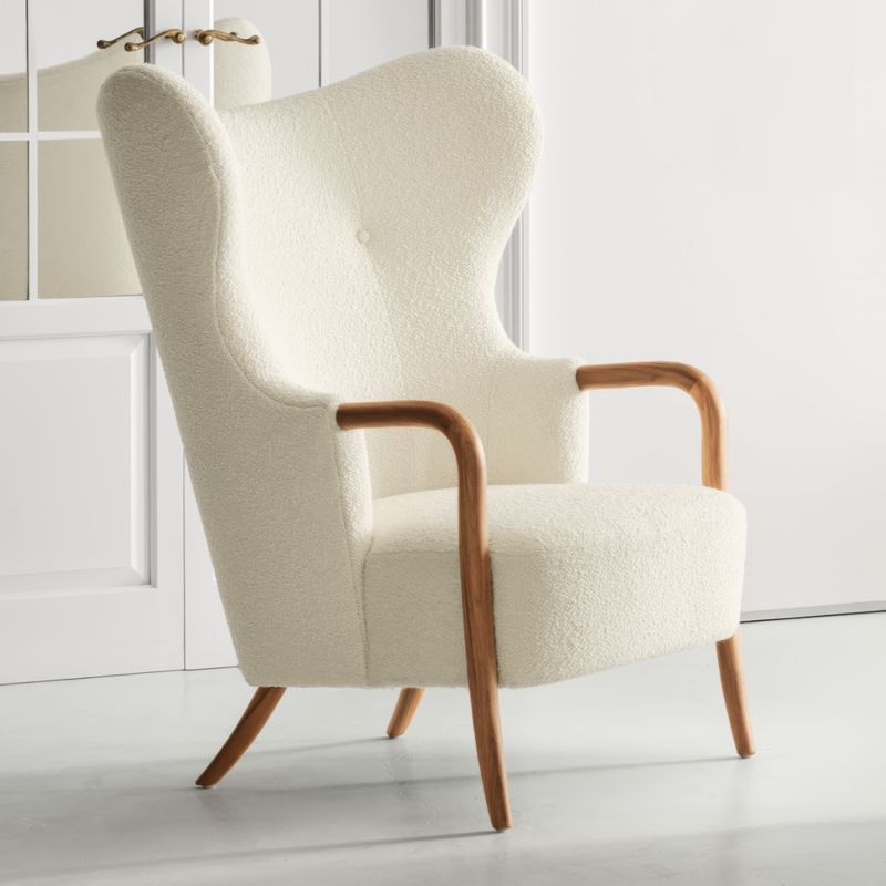 Laso Ivory Boucle Accent Chair - image 3 of 13