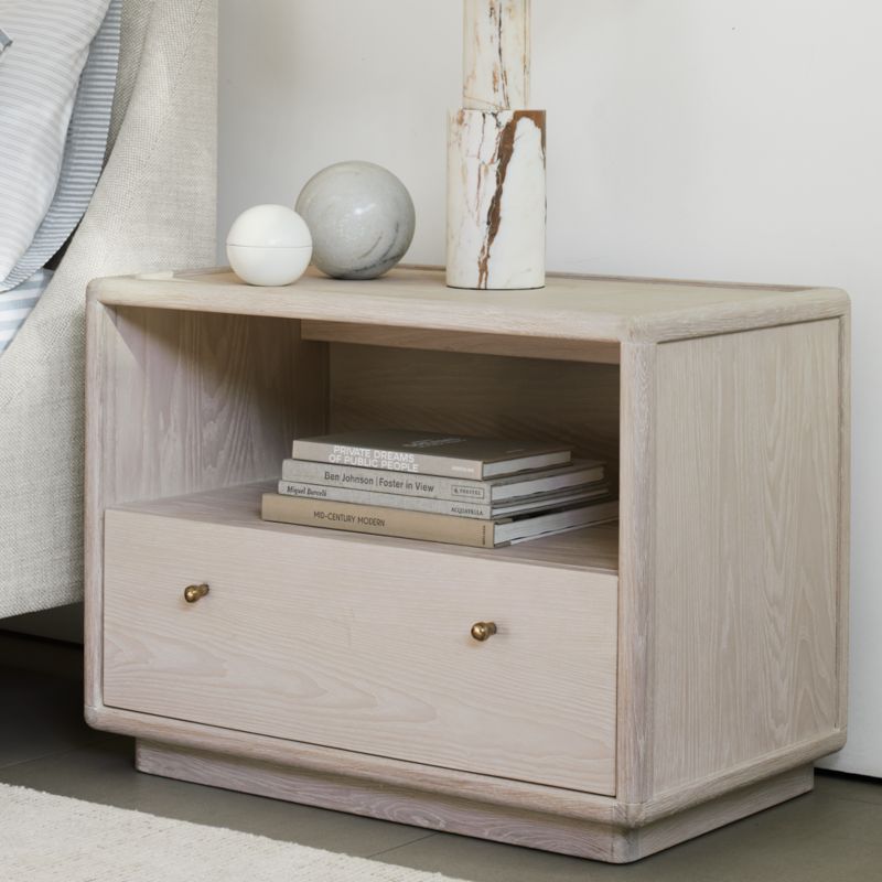 Lafayette 32" Whitewashed Wood Charging Nightstand - image 2 of 9