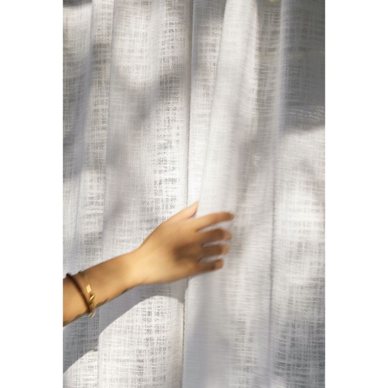 Lindstrom Crisp White Organic Cotton Sheer Window Curtain Panel 52"x96" - image 2 of 8