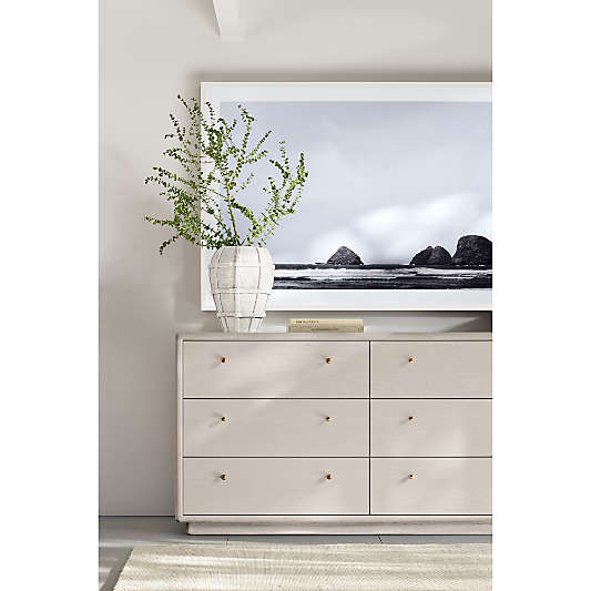 Lafayette 62" Whitewashed Wood 6-Drawer Dresser