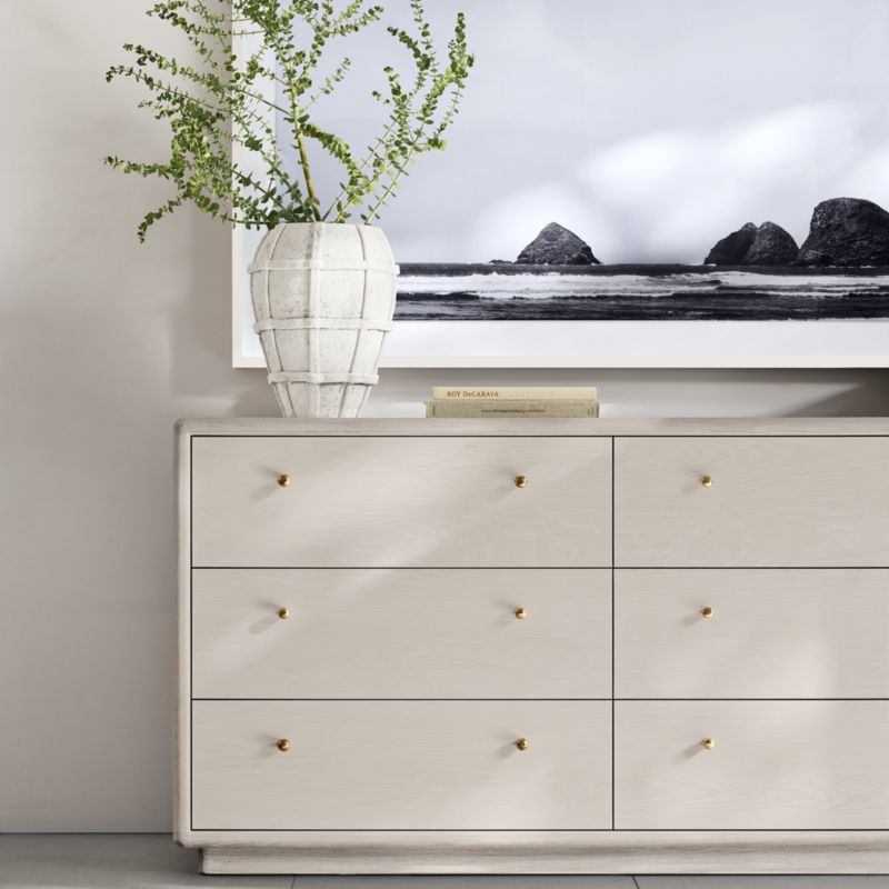 Lafayette 62" Whitewashed Wood 6-Drawer Dresser - image 3 of 7