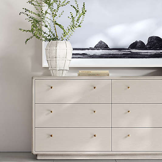 Lafayette 72" Whitewashed Wood 9-Drawer Dresser