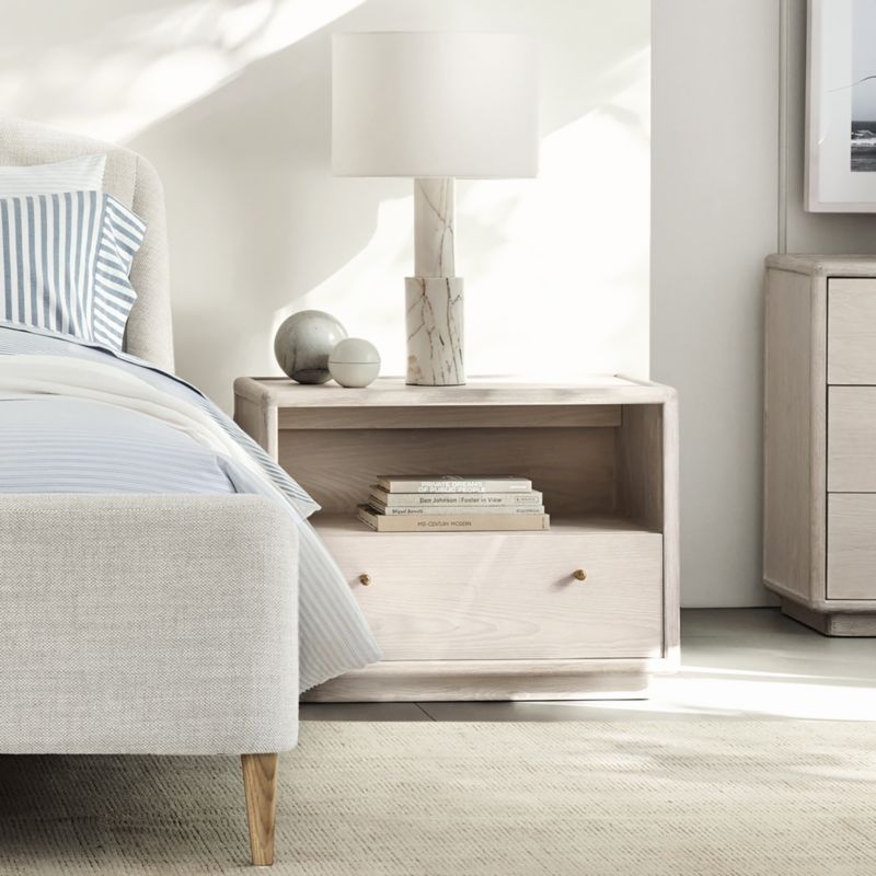 Lafayette 32" Whitewashed Wood Charging Nightstand - image 3 of 9