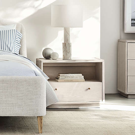 Lafayette 32" Whitewashed Wood Charging Nightstand