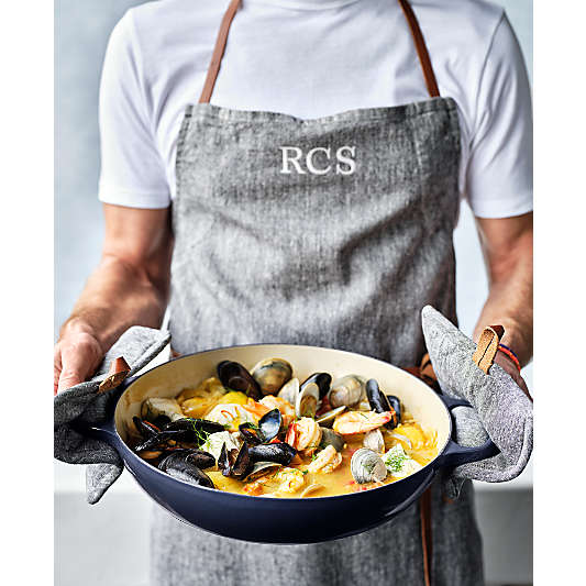 Chambray Organic Cotton Apron with Pocket