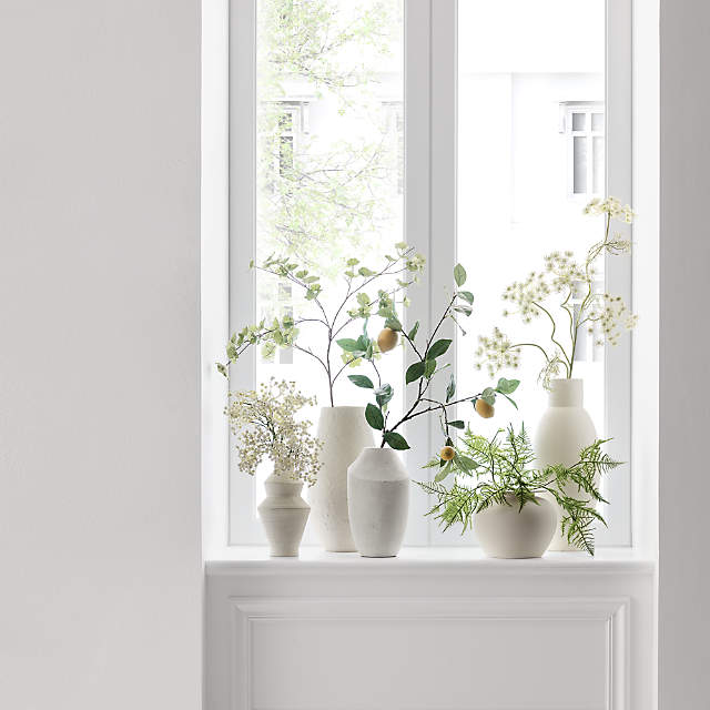 14x5 Textured Ceramic Vase White - Threshold™