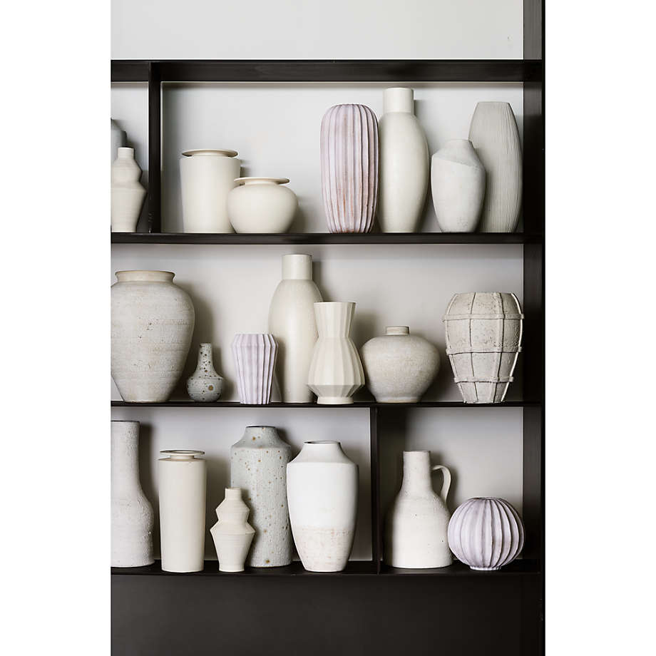 Brooklyn Cannelée Grey Floor Vase 20 by Athena Calderone +