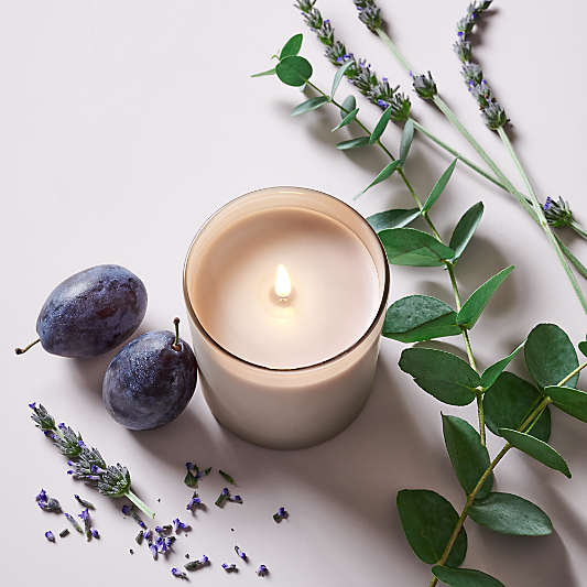 Monochrome No. 12 Amethyst Scented Candles and Reed Diffuser - Black Plum, Lavender and Eucalyptus