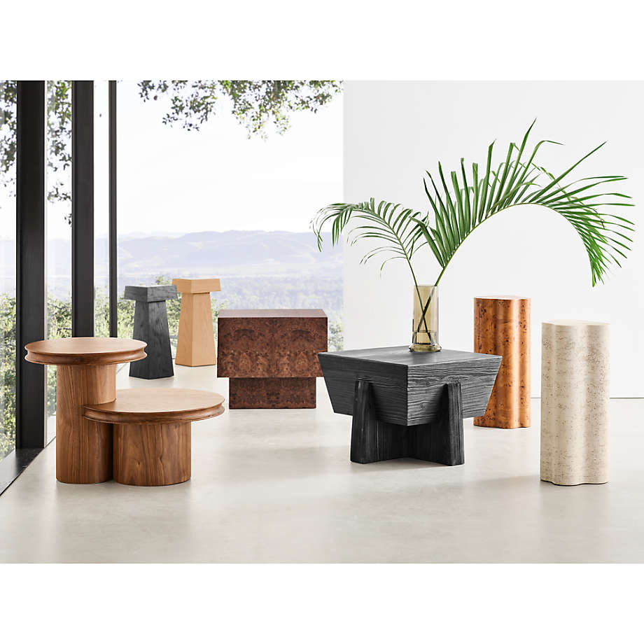 Square pedestal side table hot sale