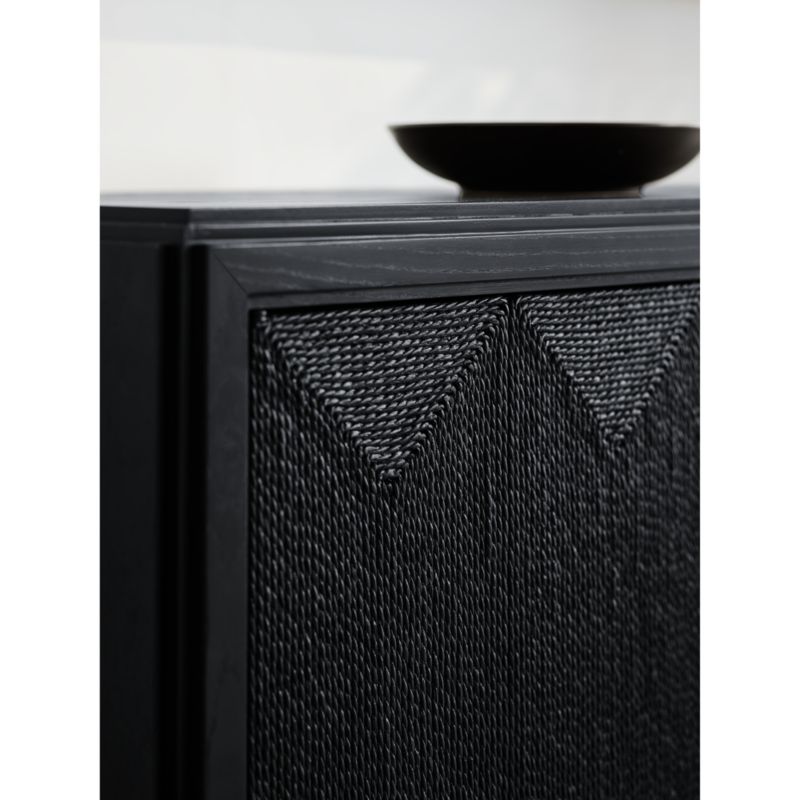 Roseau Charcoal Black Wood Sideboard Cabinet - image 5 of 12