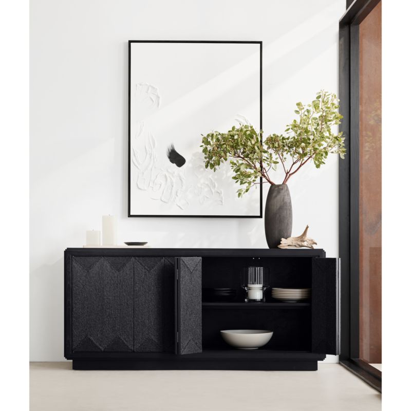 Roseau Charcoal Black Wood Sideboard Cabinet - image 4 of 12