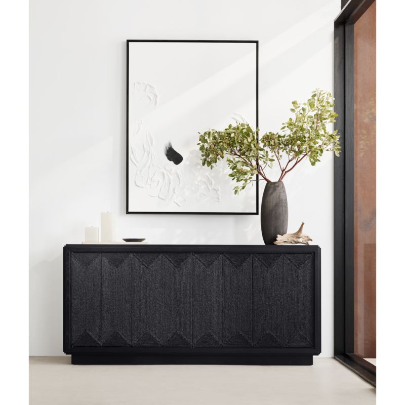 Roseau Charcoal Black Wood Sideboard Cabinet - image 3 of 12