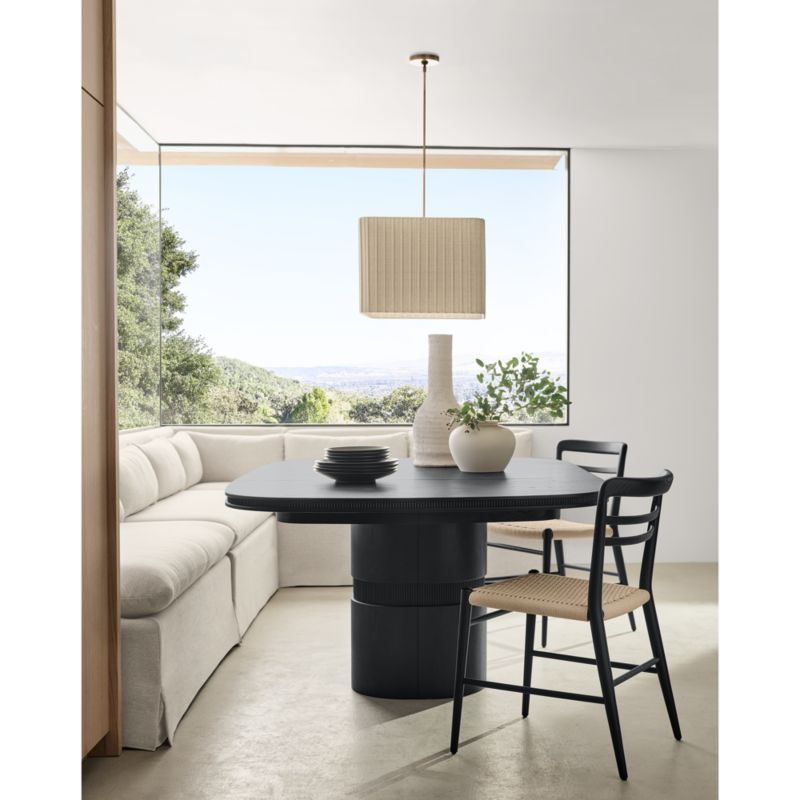 Crate and barrel black dining table sale