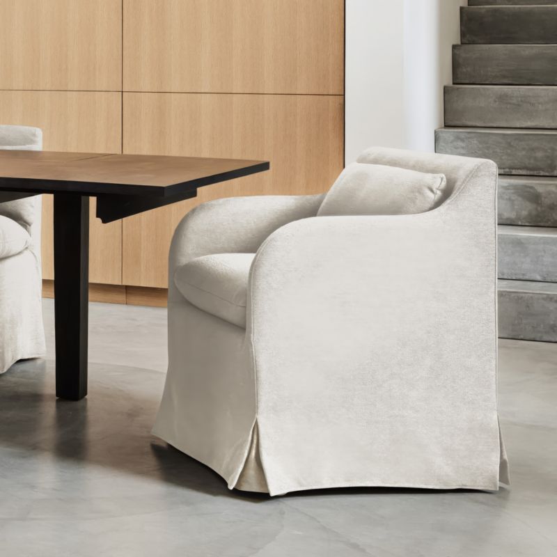 Belmar Ivory Slipcovered Dining Armchair - image 0 of 9