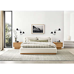 Homfa King Size Bed, Modern Upholstered Platform Bed Frame with Adjustable  Headboard for Bedroom, Grey 