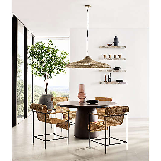 Potted Faux Triangle Ficus Tree 9'