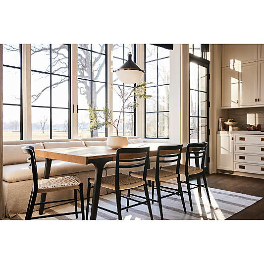 Lakin 81"-119" White Oak Wood Extendable Dining Table