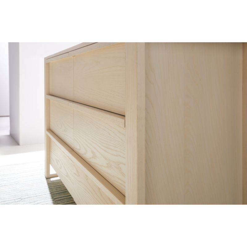 Gemini Kids Light Ash Wood 6-Drawer Wide Dresser