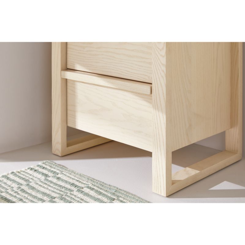 Gemini Light Ash Wood 2-Drawer Kids Nightstand