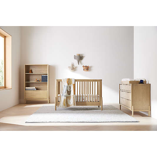 Bodie Natural Oak Wood Convertible Baby Crib